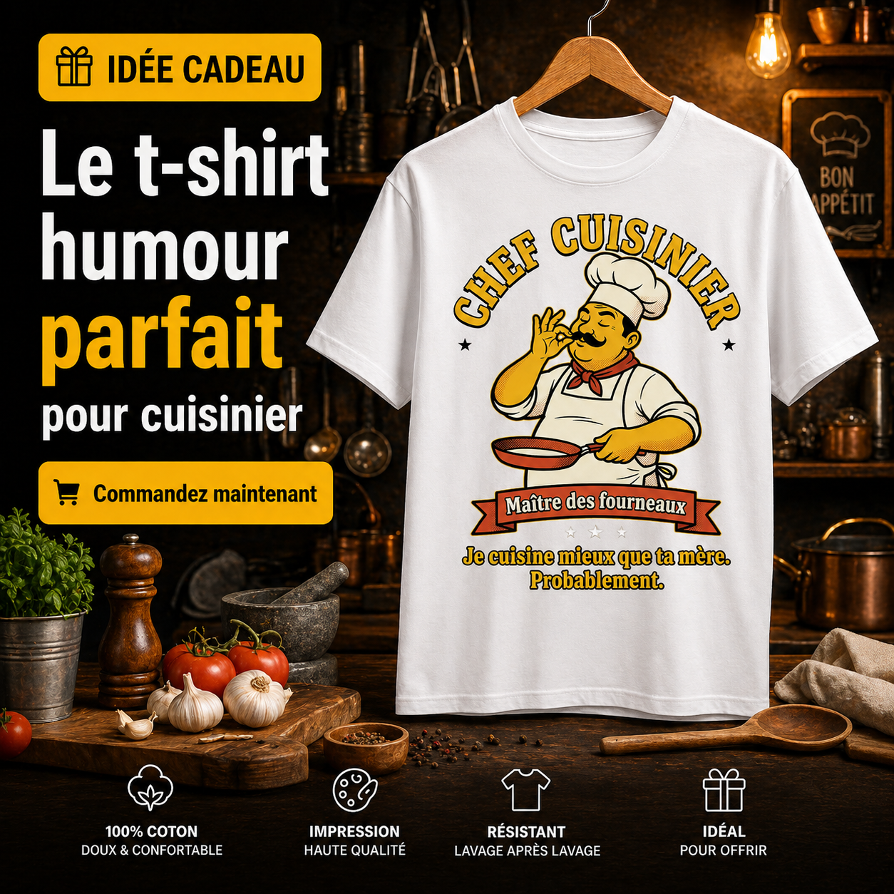 T-shirt chef cuisinier